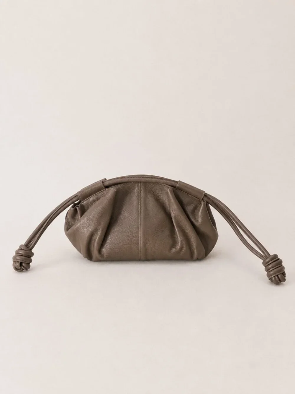 Taupe Italian Leather Shoulder & Crossbody Bag, Soft Gathered Leather Handbag